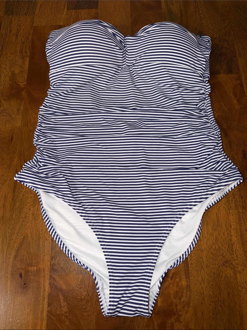 NIPTUCK Women’s  8 Navy and White Striped One-Piece Swimsuit